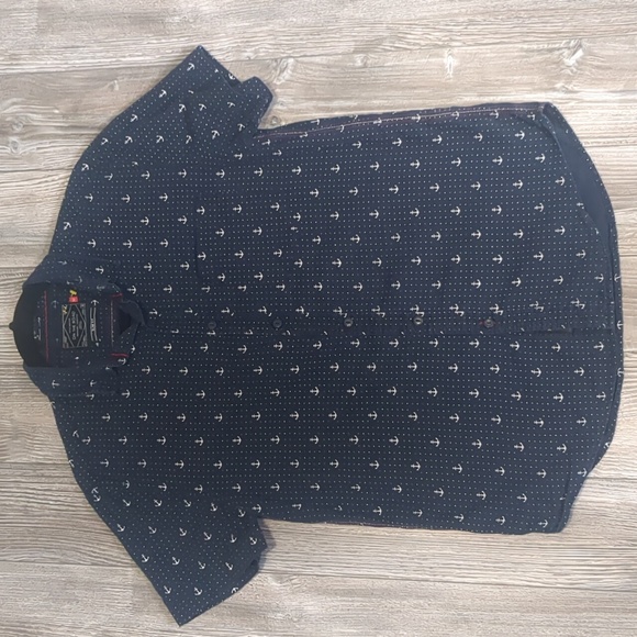 BOGO!! Cactus New York On the Road Slim Fit Anchor Print Casual Shirt Medium - Picture 1 of 4